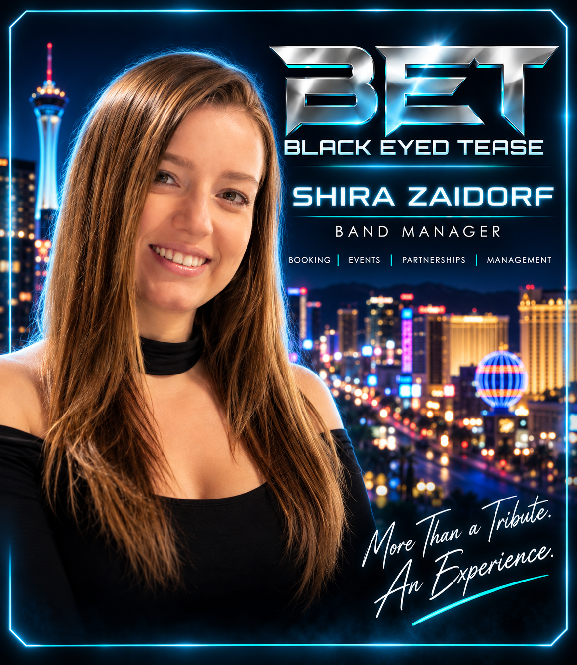 Shira Zaidorf: Black Eyed Tease band manager, official contact card